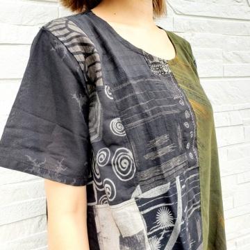 和柄 チュニック パッチワーク 和テイスト 大人エスニック プルオーバー アジアンファッション エスニック Orangutan オランウータン 通販 Yahoo ショッピング