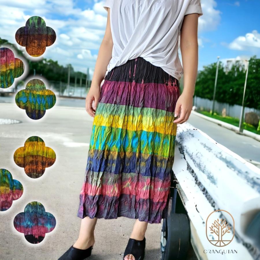 10002559 タイダイ クリンクル ロングスカート タイダイ染め  