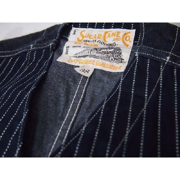 SUGAR CANE/シュガーケーン 9oz WABASH STRIPE WORK VEST 38インチ（Mサイズ）　ネイビー | SUGAR CANE | 02