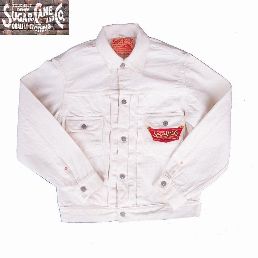 SUGAR CANE/シュガーケーン　13oz. WHITE DENIM JACKET 1953 MODEL 38インチ　送料無料 | SUGAR CANE