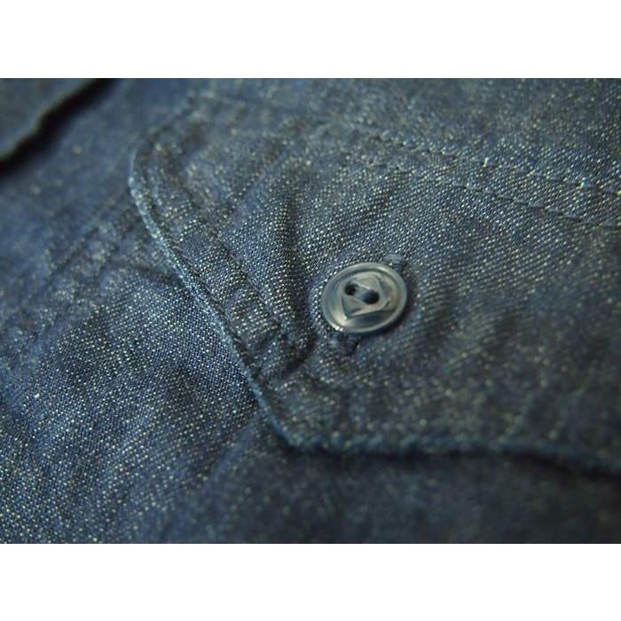 SUGAR CANE/シュガーケーン 8oz.デニムL/Sワークシャツ　ワンウォッシュ　 Mサイズ　ネイビー　送料無料 | SUGAR CANE | 02