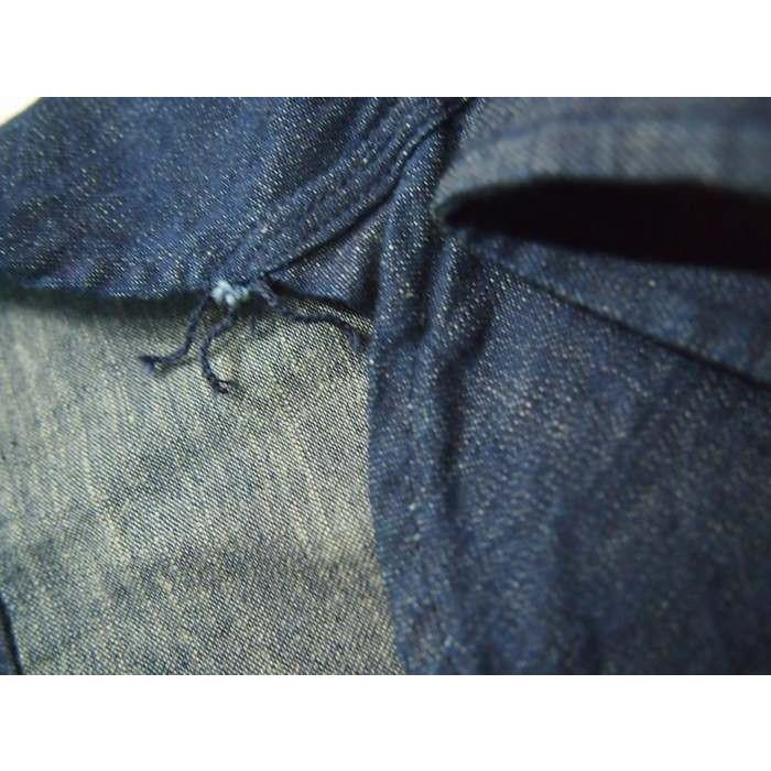 SUGAR CANE/シュガーケーン 8oz.デニムL/Sワークシャツ　ワンウォッシュ　 Mサイズ　ネイビー　送料無料 | SUGAR CANE | 03
