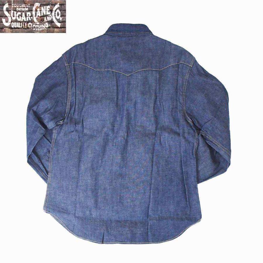 SUGAR CANE/シュガーケーン 　ブルーデニム　L/Sウェスタンシャツ　ネイビー  　 Mサイズ　 | SUGAR CANE | 01