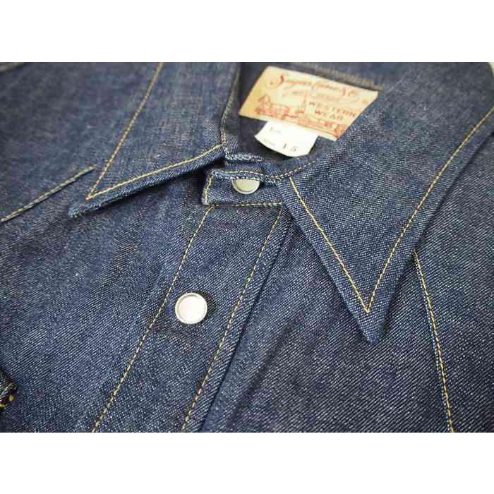 SUGAR CANE/シュガーケーン 　ブルーデニム　L/Sウェスタンシャツ　ネイビー  　 Mサイズ　 | SUGAR CANE | 02