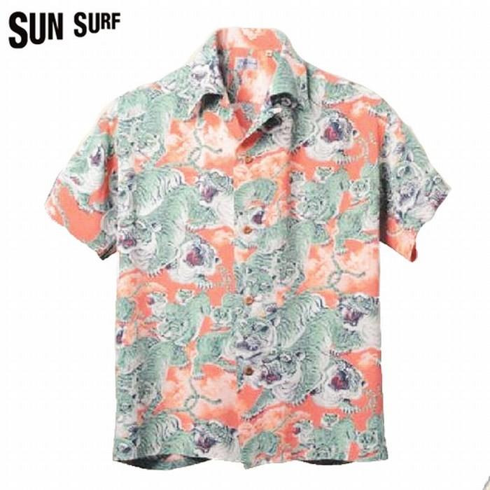 SUN SURF/サンサーフ 　ハワイアンシャツ「ONE HUNDRED TIGER」レッド　Mサイズ　 送料無料 | SUN SURF