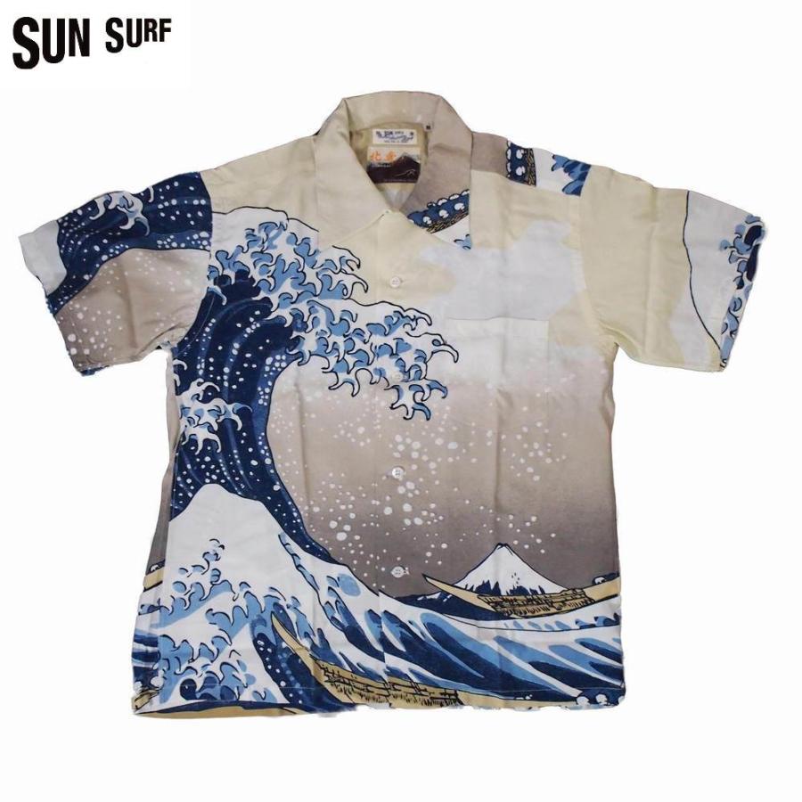 SUN SURF/サンサーフ 　ハワイアンシャツ「神奈川沖波裏」オフホワイト　スペシャルエディション　Mサイズ　 送料無料 | SUN SURF