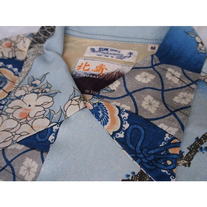 SUN SURF/サンサーフ 　スペシャルエディション　× 葛飾北斎 SPECIAL EDITION 「桜花に鷹図」ブルー　Mサイズ　 送料無料 | SUN SURF | 02