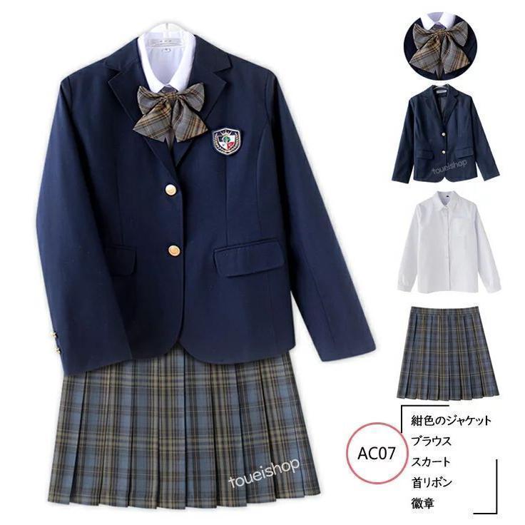 卒業式 スーツ 女の子 大きいサイズ 中学生 高校生 5点セット スカートスーツ 女子制服 学生服 女子高生 フォーマルスーツ チェック柄 プリーツスカート｜orca7010-store｜08