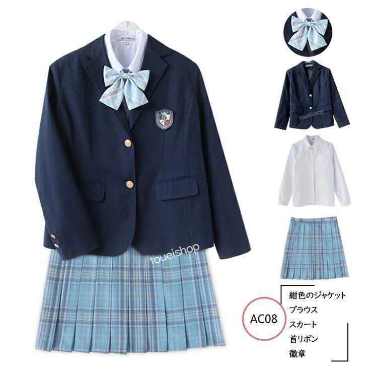 卒業式 スーツ 女の子 大きいサイズ 中学生 高校生 5点セット スカートスーツ 女子制服 学生服 女子高生 フォーマルスーツ チェック柄 プリーツスカート｜orca7010-store｜09