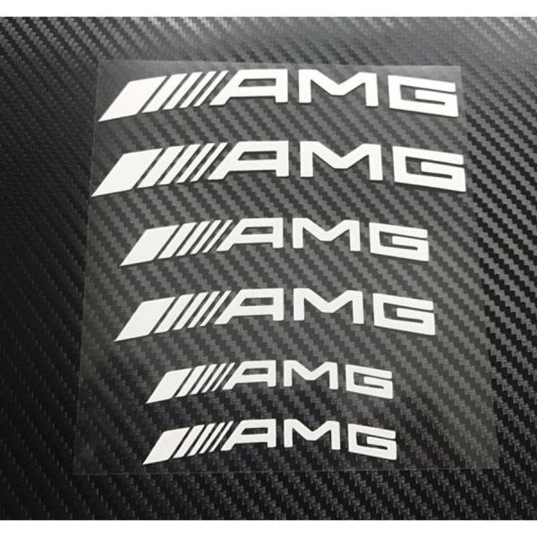 ベンツ AMG ブレーキキャリパー ステッカー 6枚セット シール 耐熱デカール 平行タイプ/湾曲タイプ ブラック/シルバー｜orca7010-store｜11