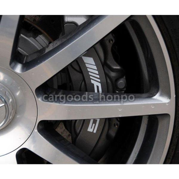 ベンツ AMG ブレーキキャリパー ステッカー 6枚セット シール 耐熱デカール 平行タイプ/湾曲タイプ ブラック/シルバー｜orca7010-store｜02