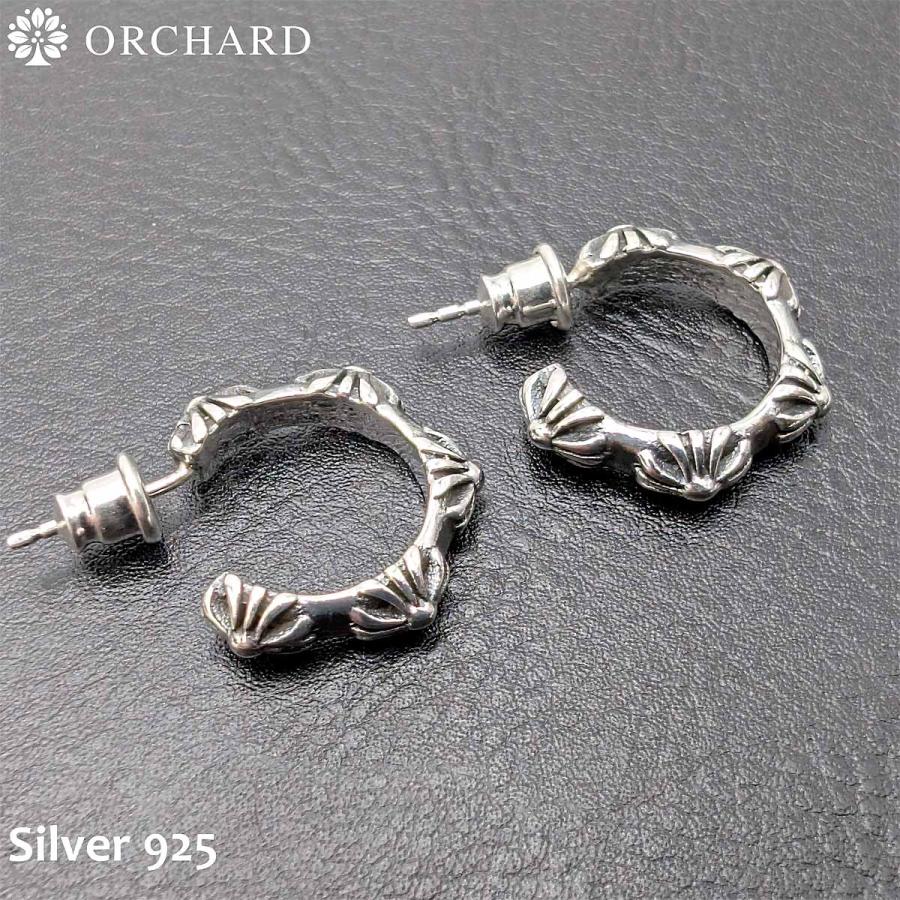 シルバー925 ピアス 両耳 メンズ レディース 925 Silver フープ クロス