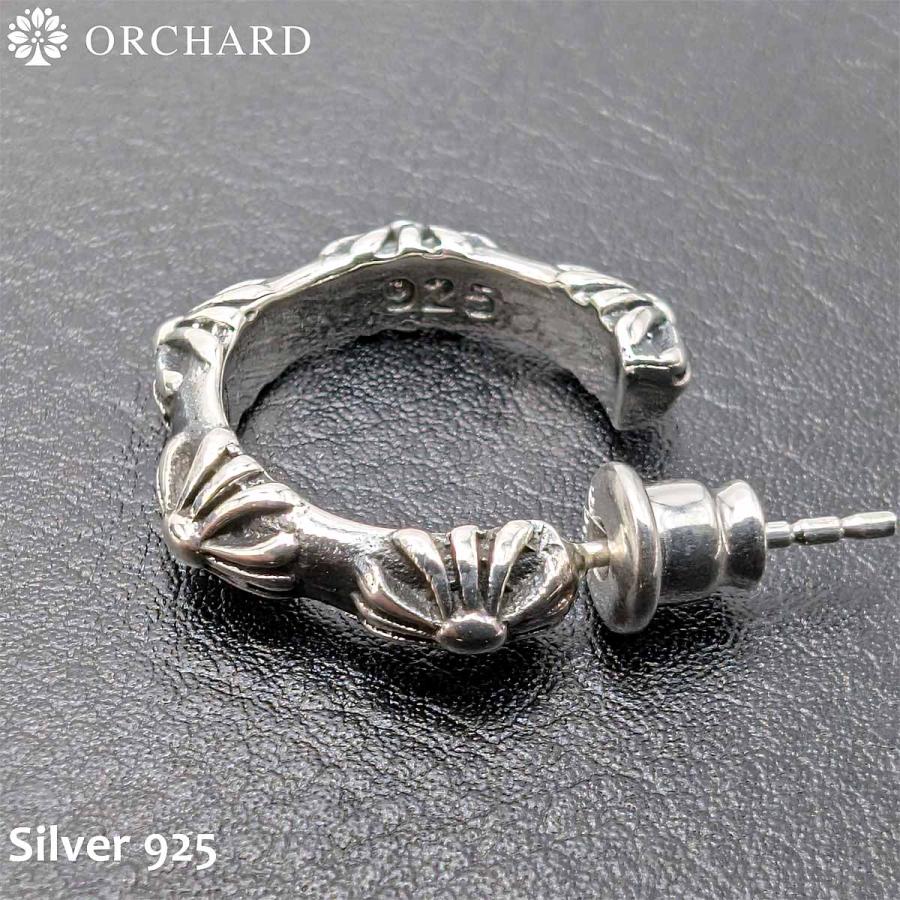 シルバー925 ピアス 両耳 メンズ レディース 925 Silver フープ クロス