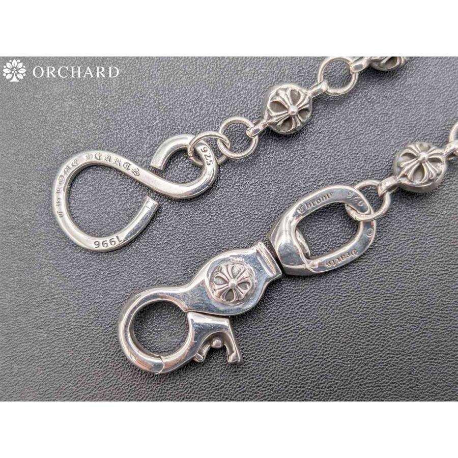 シルバー925 ウォレットチェーン クロス ナスカン S字フック 全長54cm