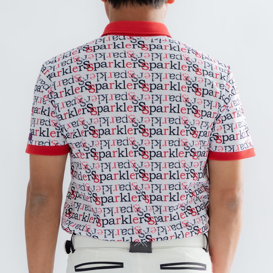 メンズゴルフウェア 赤 白 黒 ポロシャツ ストレッチ素材 UVカット  ボタンダウンシャツ シンプル かっこいい 柄が派手｜order-suit-seigaya｜02