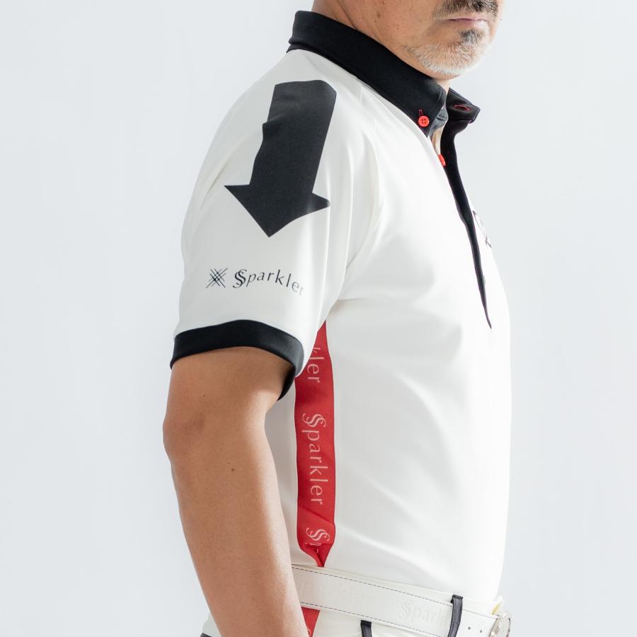 メンズゴルフウェア 白 ポロシャツ ストレッチ素材 撥水  ボタンダウンシャツ シンプル かっこいい｜order-suit-seigaya｜04