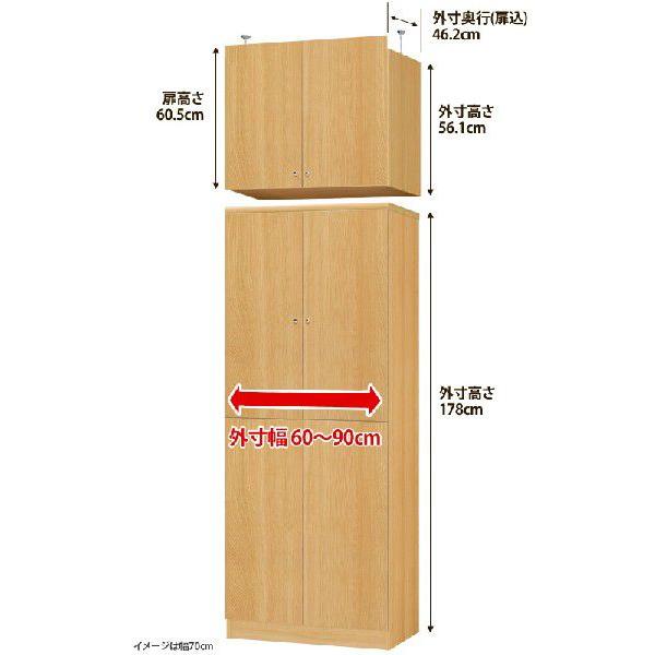 本棚 扉付き オーダー 漫画 大容量 全面扉付 書棚 オフィス オーダーマルチラック 壁面収納 奥深 奥行46cm 天井高241.1〜250.1cm 耐荷重タイプ 棚板6枚仕様の画像