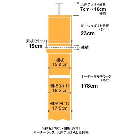 送料無料 本棚 オーダー スリム 突っ張り 薄型 書棚 オフィス マルチラック 送料無料 奥行19cm 高さ208〜217cm 幅65cm 耐荷重