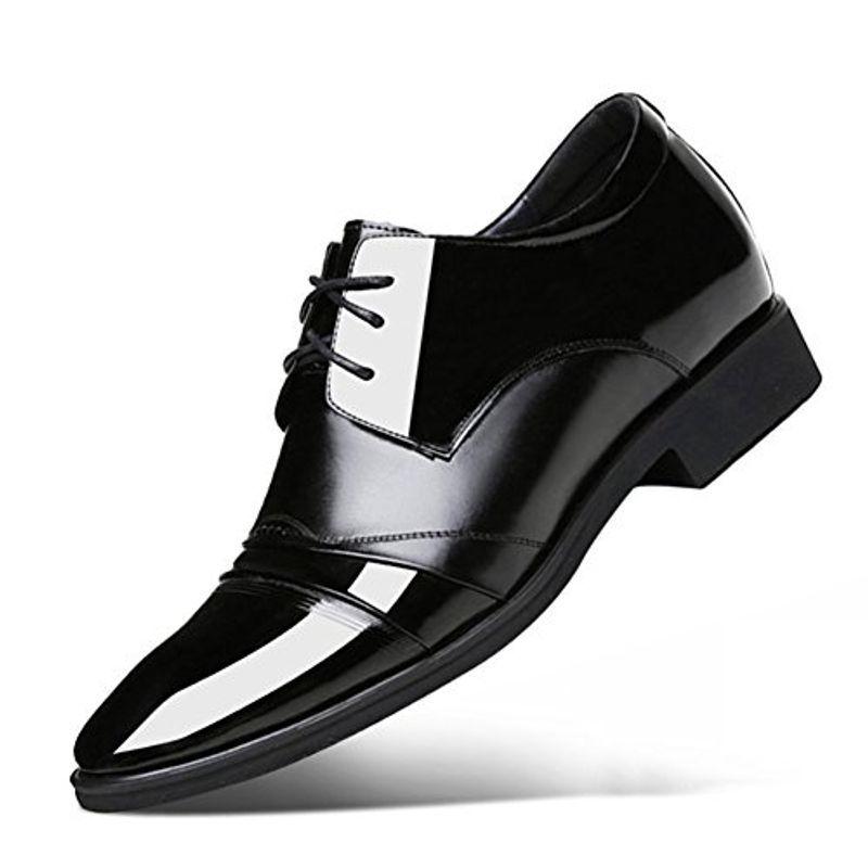 大人気の Bormran 8cm/6cm身長アップ LCB ブラック 営業マン 通勤 メンズ 革靴 紳士靴 ビジネスシューズ 背が高くなるシークレット ビジネスシューズ