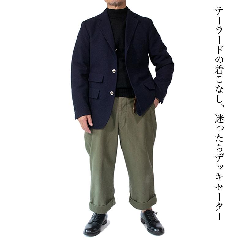 【G.W25%OFFクーポン】デッキセーター ゴブセーター ハイネック モックネック セーター メンズ wool100% U.S.NAVY ブラック 日本製｜ordinary｜03