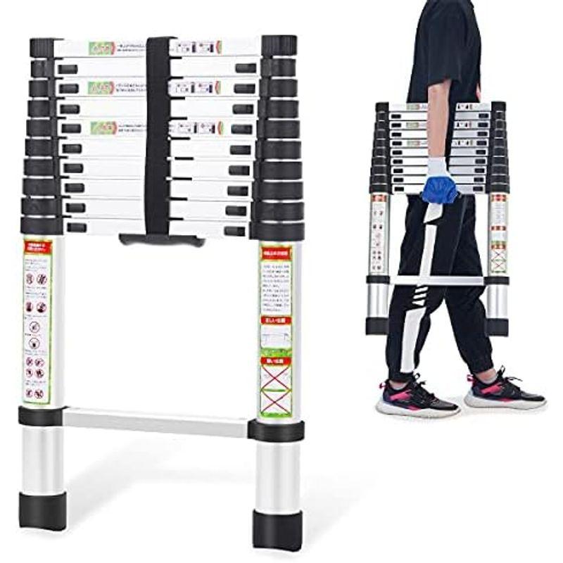 RIKADE 伸縮はしご 耐荷重150kg 軽量 持ち運びやすい 折り畳み