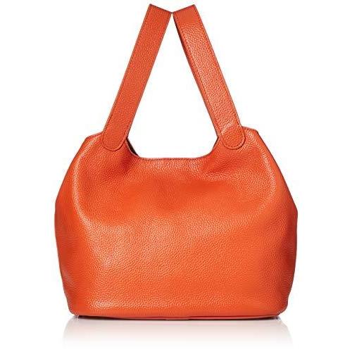 ぽっきりsale対象 ヤモチ 牛革キューブレザーバッグ 牛革バッグ ハンドバッグ 本革 カウレザー かばん Col Or オレンジ 50 Off Www Yalaphone Com