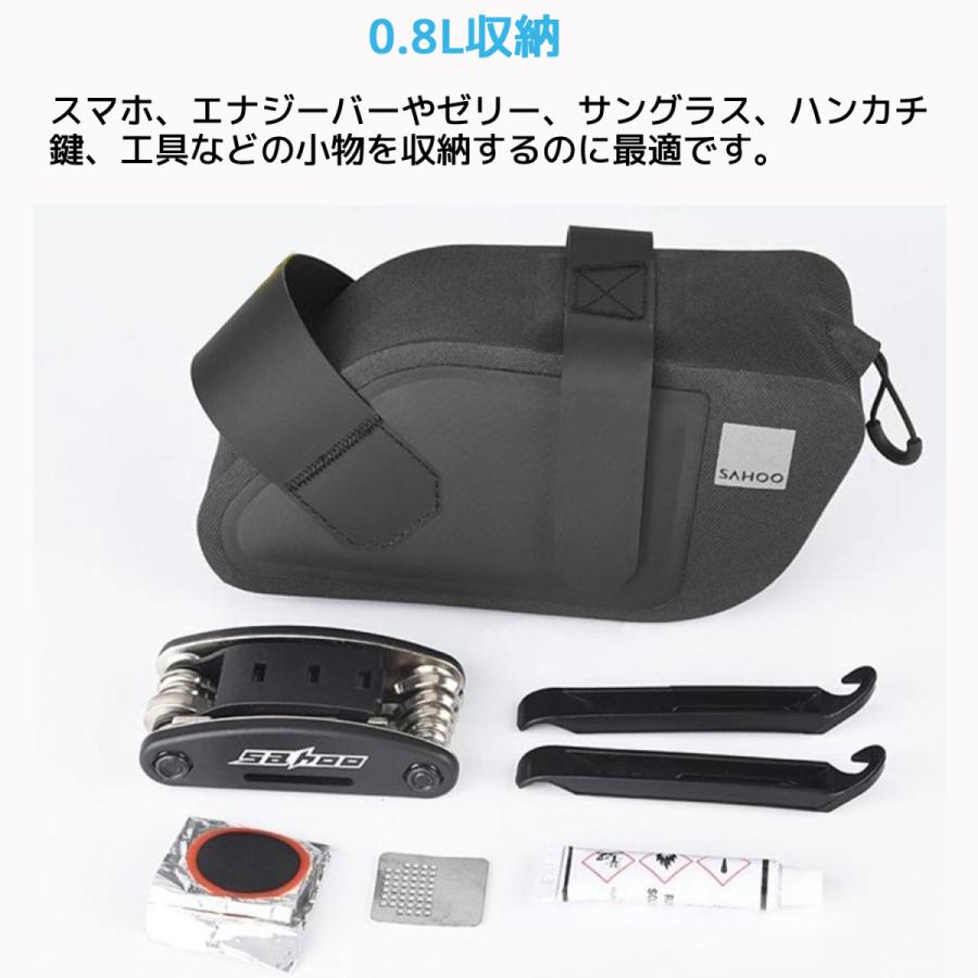 SAHOO 0.8L 防水 サドルバッグ 132037 軽量 シートバッグ リアバッグ アクセサリー 小型 リア サドル 荷物 収納 バイク 自転車 シートポストバッグ サフー |  | 01