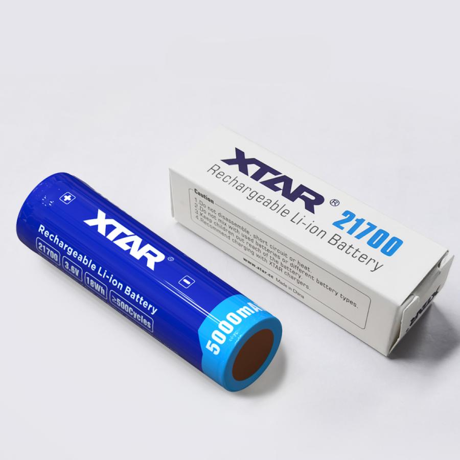 XTAR 21700 5000mAh 3.6V 充電式 リチウムイオン電池 バッテリー 保護