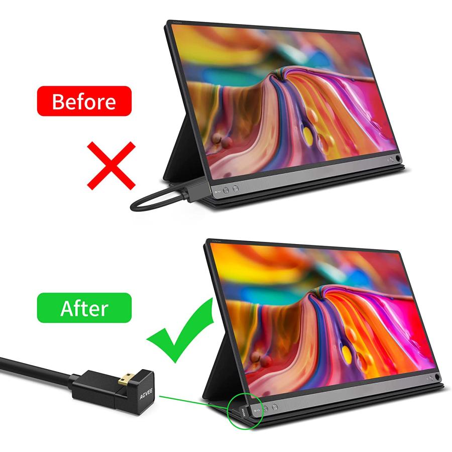 AGVEE ミニHDMIオス HDMIメス アダプター 180度角度付き U型 4K 60HZ コンバータ カプラ コネクタ エクステンダー ポータブル ディスプレイ |  | 03