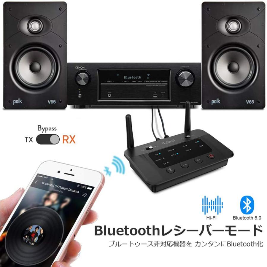 1Mii B03 ワイヤレス オーディオ レシーバー トランスミッター Bluetooth 5.0 APTX LL 低遅延トランシーバー 高品質 ブルートゥース バイパス 高音質 |  | 04