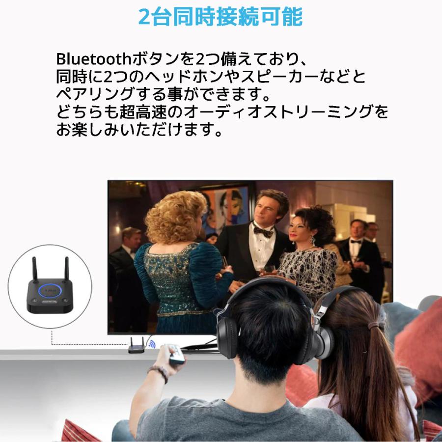 1Mii B06TX Bluetooth5.0 トランスミッター レシーバー 2台同時接続 高音質 低遅延 APTX-HD AUX RCA 同軸 光 ブルートゥース オーディオレシーバー |  | 02