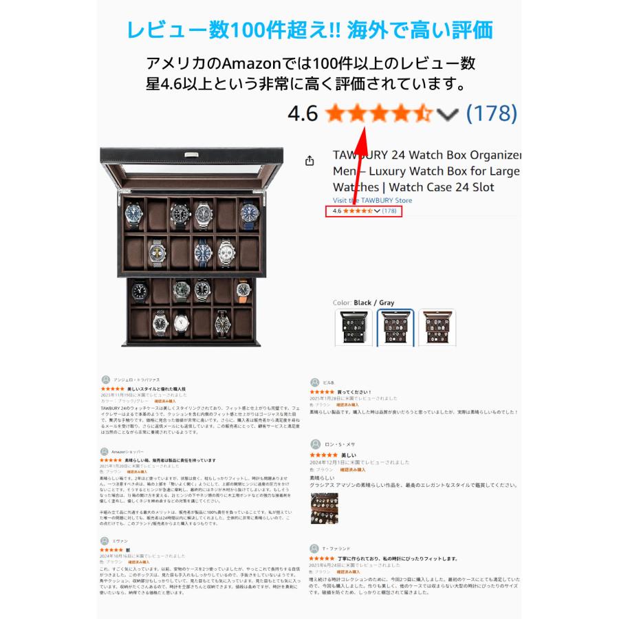 Tawbury 腕時計収納ケース 24本収納 ターバリー ベイズウォーター