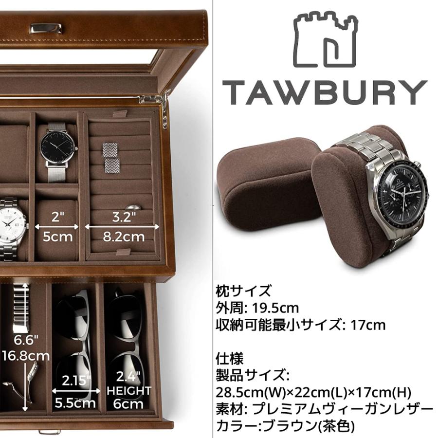 Tawbury 高級 腕時計 6本 ジュエリー ケース アクセサリー 収納 Tawbury 高級 腕時計 6本 ジュエリー ケース アクセサリー 収納