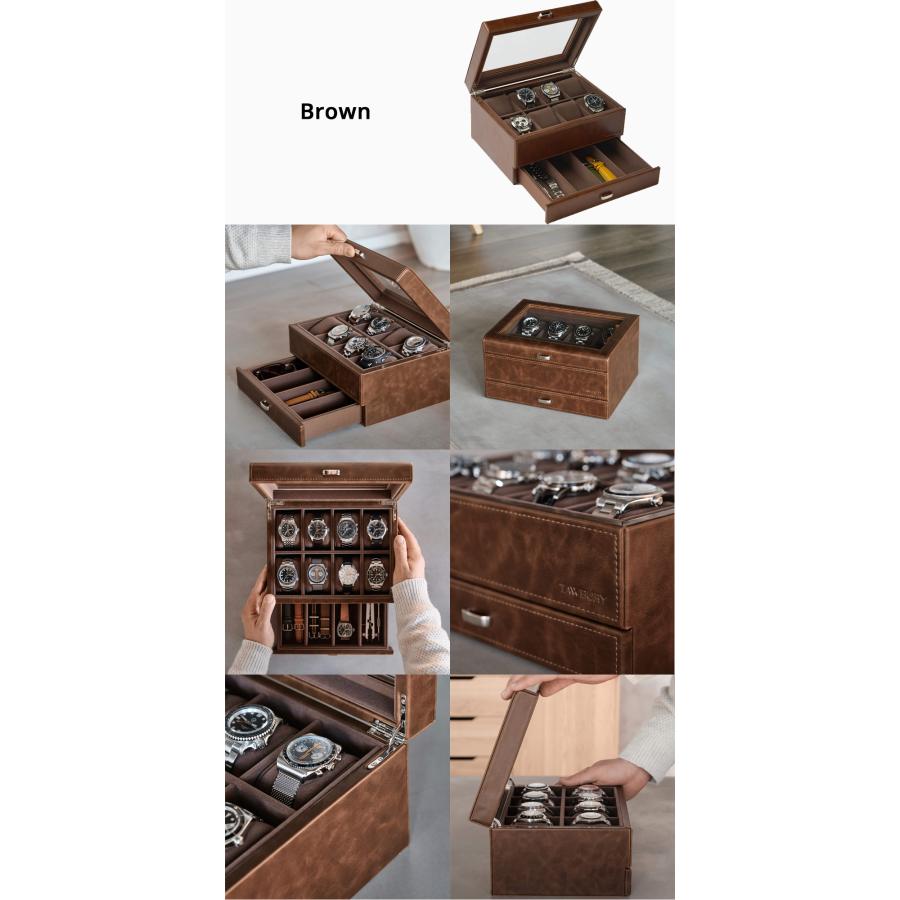 Tawbury 高級 腕時計収納ケース 8スロット 最大12本 収納 ヴィーガン