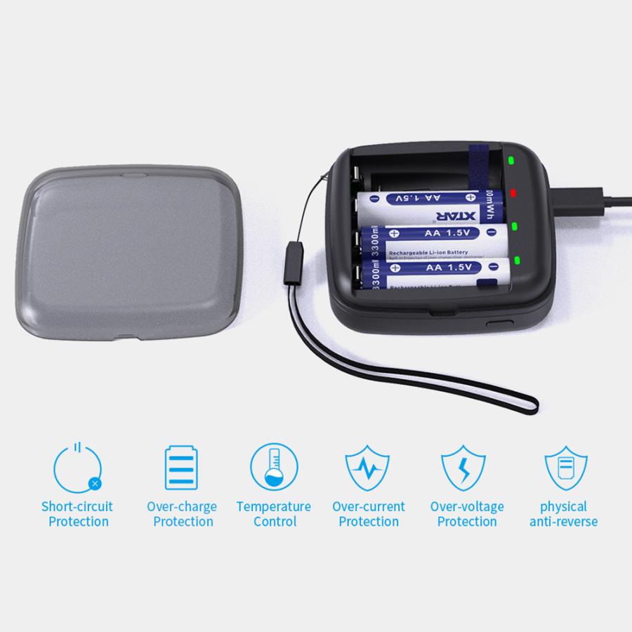 XTAR(エクスター) BC4 リチウムイオン 充電器 4スロット USB 充電池 単3 単4 対応 小型 バッテリーチャージャー モバイルバッテリー コンパクト 電池 | XTAR | 08