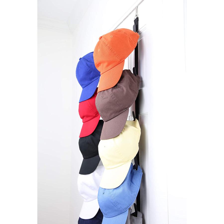 帽子 吊り下げ収納 9個掛け × 2個セット CAP RACK 18 キャップラック 壁  ディスプレイ 収納  帽子掛け フック 壁掛け キャップ 収納 ドア用 ラック ハンガー |  | 03