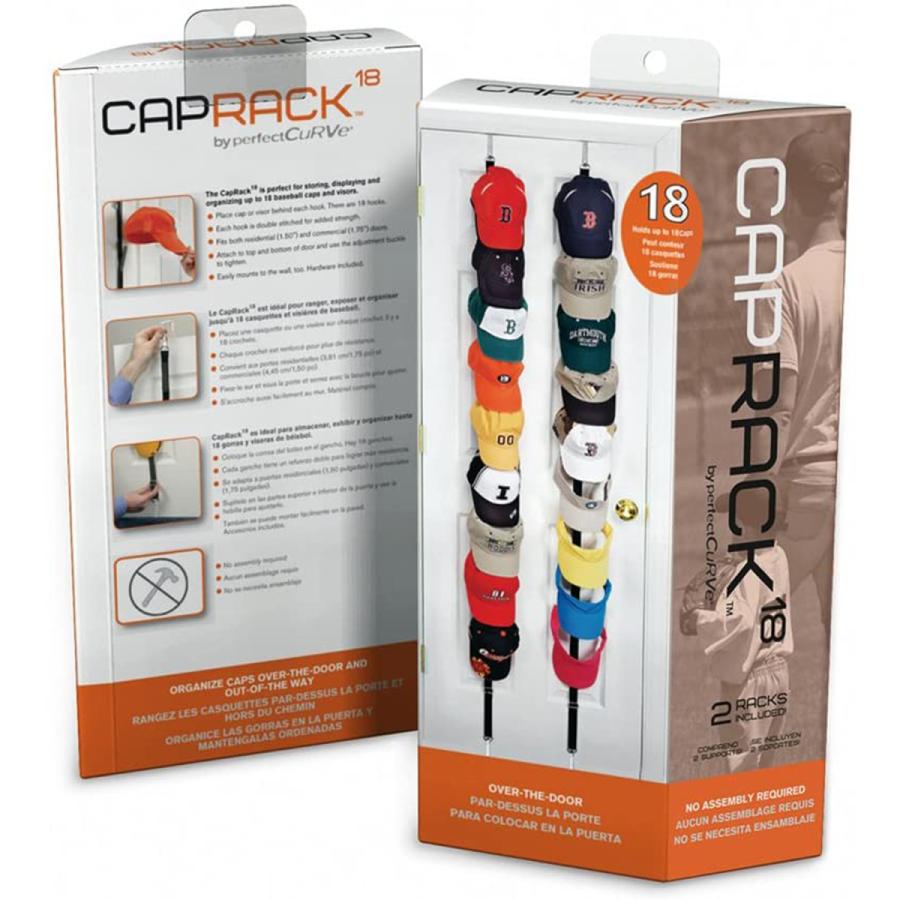 帽子 吊り下げ収納 9個掛け × 2個セット CAP RACK 18 キャップラック 壁  ディスプレイ 収納  帽子掛け フック 壁掛け キャップ 収納 ドア用 ラック ハンガー |  | 07