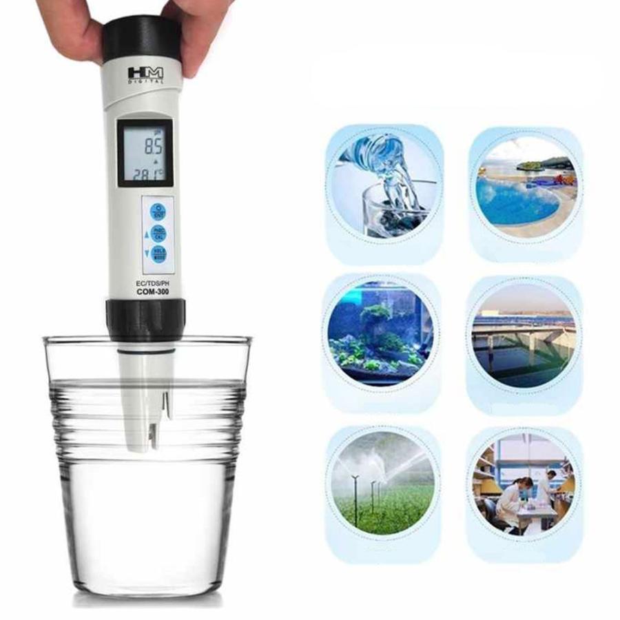 HM デジタル COM-300 高精度 EC値 TDS値 pH値 塩分 濃度 水温 測定器 防水 デジタルECメーター 電気伝導率計 水溶物質測定器 水中不純物濃度測定器 アクアプロ |  | 03