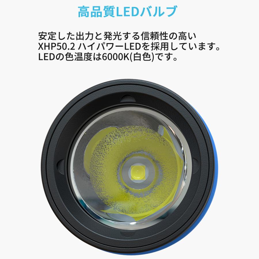 XTAR エクスター D26 2500 ダイビング用 LED 懐中電灯 ダイビングライト 水中ライト フラッシュライト 2500ルーメン 電池式 防水 スキューバダイビング 充電式 |  | 03