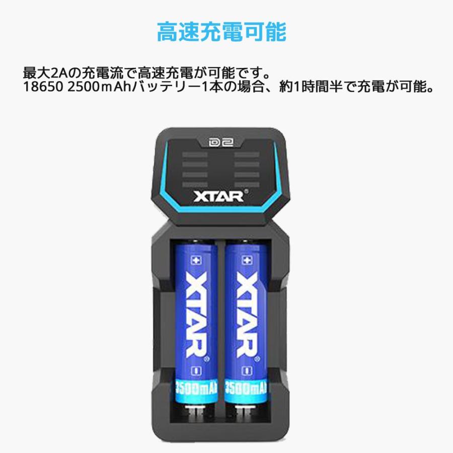 XTAR（エクスター） D2 14500 18650 対応 リチウムイオン 充電器 2