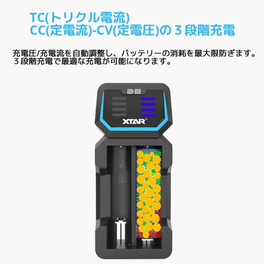 XTAR（エクスター） D2 14500 18650 対応 リチウムイオン 充電器 2