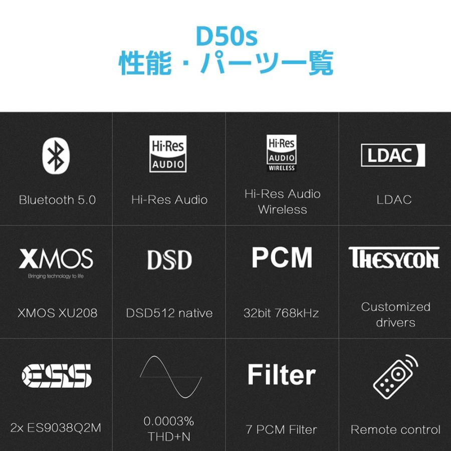 Topping トッピング D50s デスクトップDAC ハイエンドモデル Bluetootht5.0 対応 リモコン付き プリアンプ 有線接続 DAC 中華 |  | 20