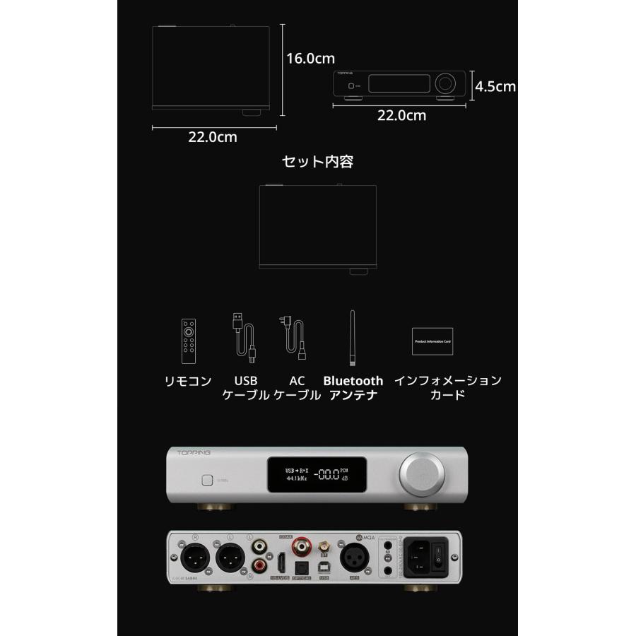 1年保証 Topping D90 III SABRE フルバランス HIFI USB DAC トッピング ハイレゾ ESS9039SPRO Bluetooth5.1 LDAC対応 |  | 17