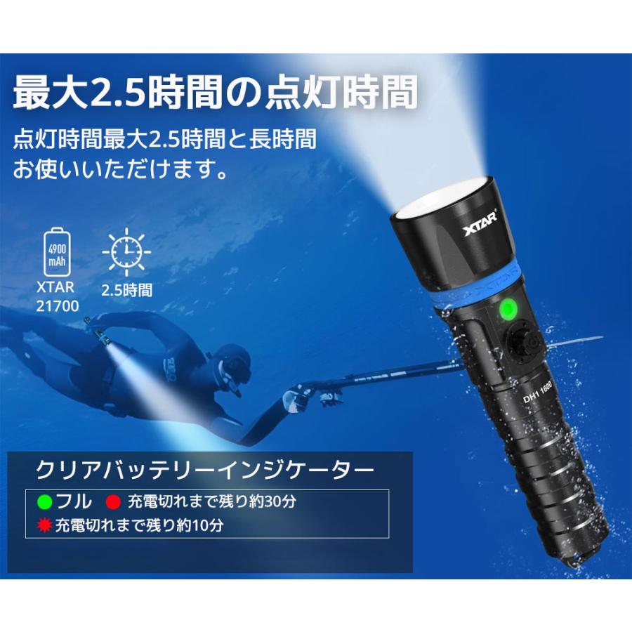XTAR DH1 ダイビングLEDライト LED 懐中電灯 水中 IPX8 1600ルーメン 高輝度 強力 スピアフィッシング ダイビングライト 防水 キャンプ ハイキング アウトドア |  | 03
