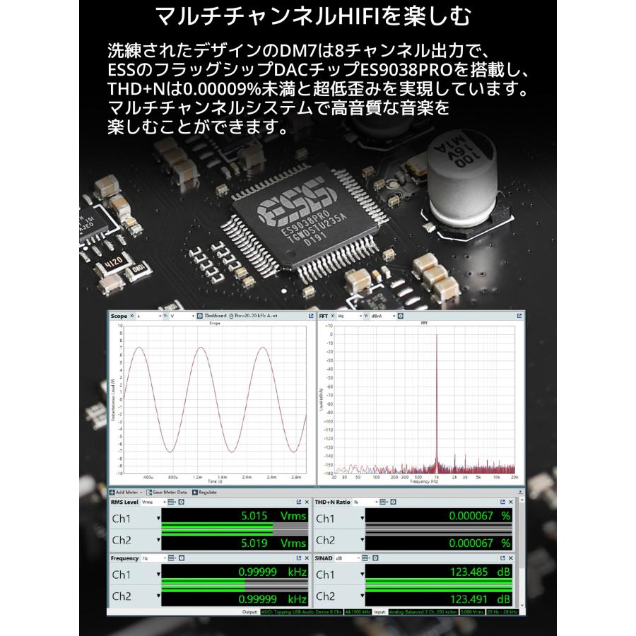 1年保証付き TOPPING DM7 8CH フルバランス USB DAC TRS出力 トッピング オーディオ 8 6 4 2 チャンネル 7.1 6.1 5.1 2.0 Ch チャネル サラウンド |  | 06