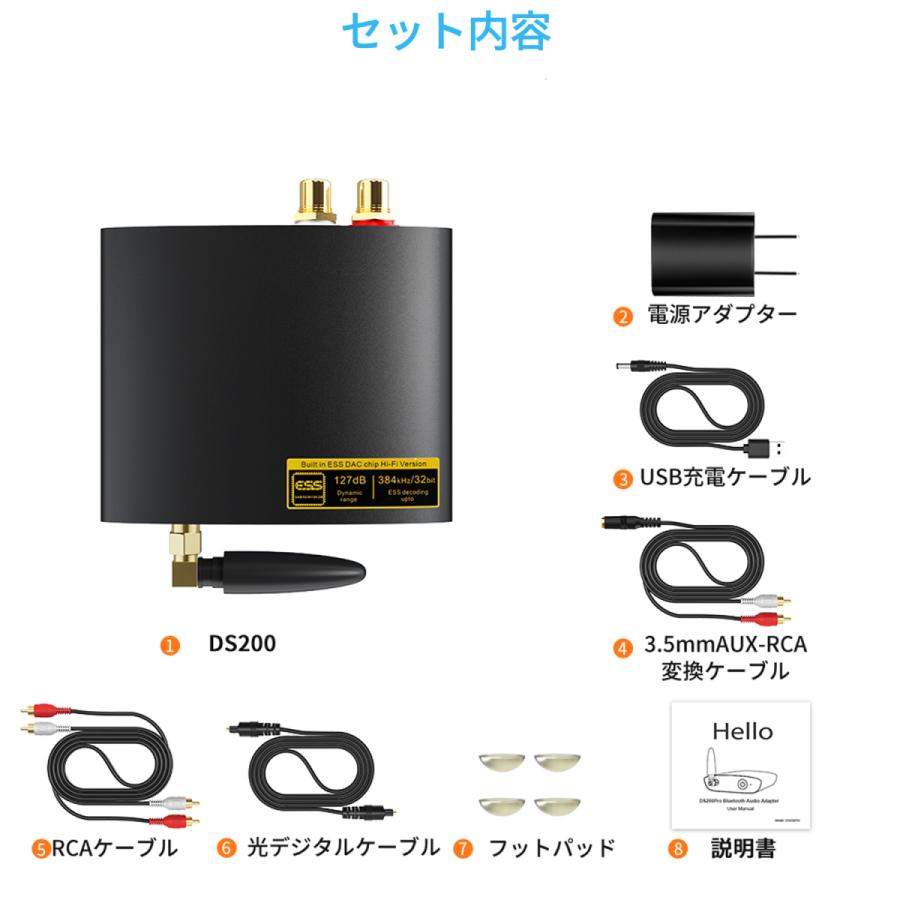 1Mii DS200 Lavaudio Bluetooth レシーバー DS200 HiFi ldac ブルートゥース 5.0 ハイレゾ ワイヤレス 受信機 オーディオ 高音質 DS200 Pro |  | 07