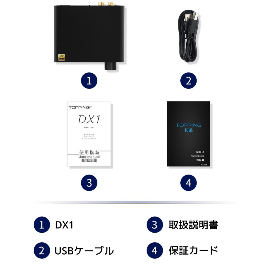 Topping DX1 USB DAC ヘッドホンアンプ ハイレゾ 6.35mm 3.5mm トッピング ヘッドフォン アンプ AK4493S XMOS XU208 DSD256 PCM384kHz |  | 17