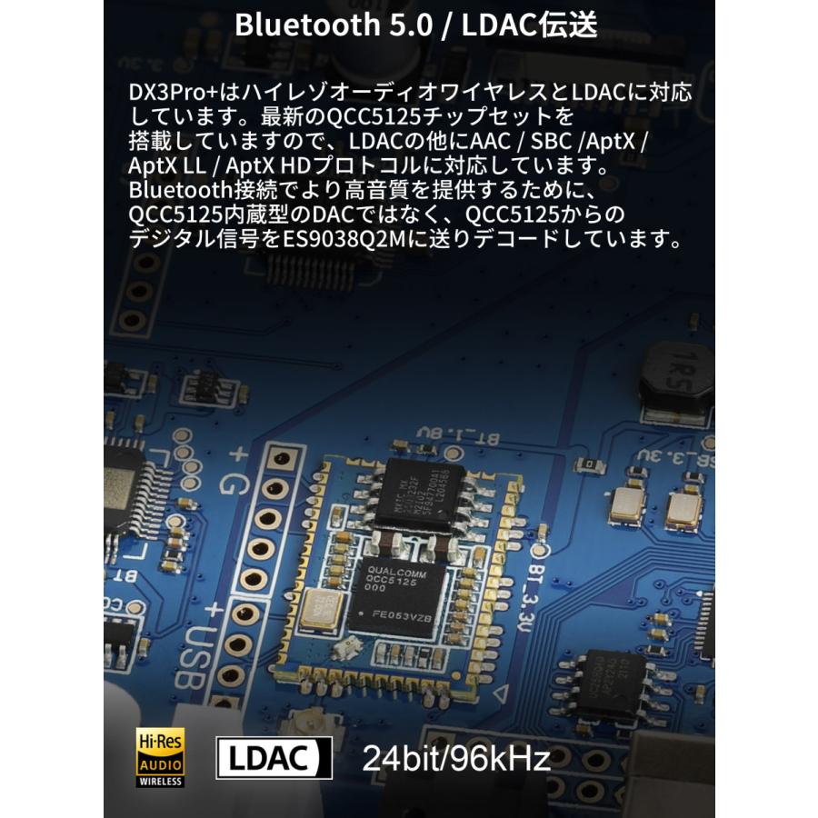 Topping トッピング DX3Pro+ DAC ヘッドホンアンプ Bluetooth5.0対応 プリアンプ ハイレゾ ワイヤレス NFCA LDAC アンプ ダック DX 3 Pro + |  | 03