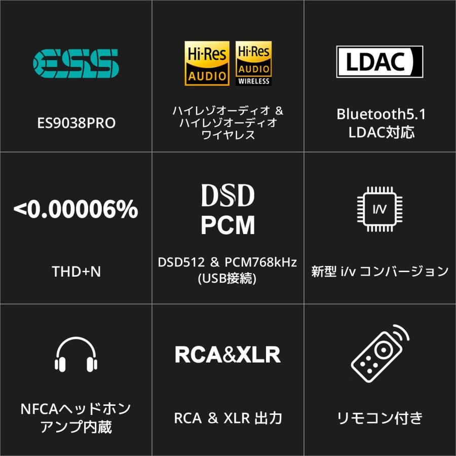 Topping DX7 Pro+ USB DAC ヘッドホンアンプ ハイエンドモデル ハイレゾ トッピング NFCA ヘッドフォン アンプ LDAC トッピング バランス アンバランス |  | 06