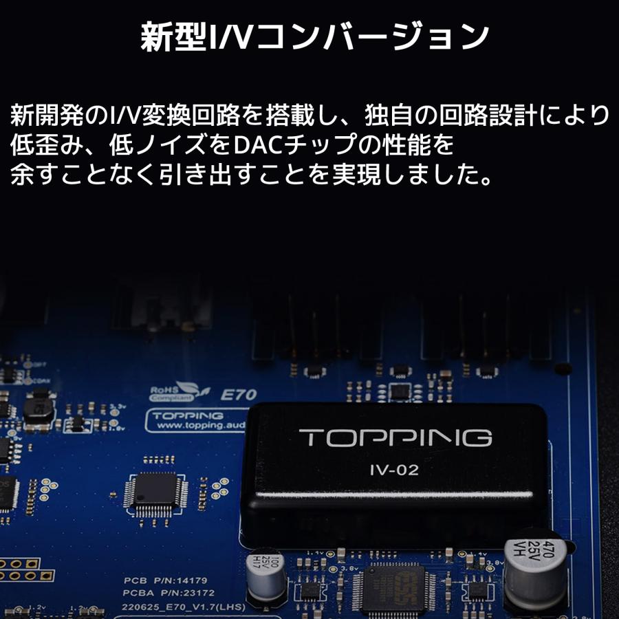 Topping E70 USB DAC フルバランス ダック トッピング Bluetooth5.1 LDAC aptX ハイレゾ プリアンプ 光 デジタル RCA XLR 出力 オーディオ おすすめ 人気 高音質 |  | 07